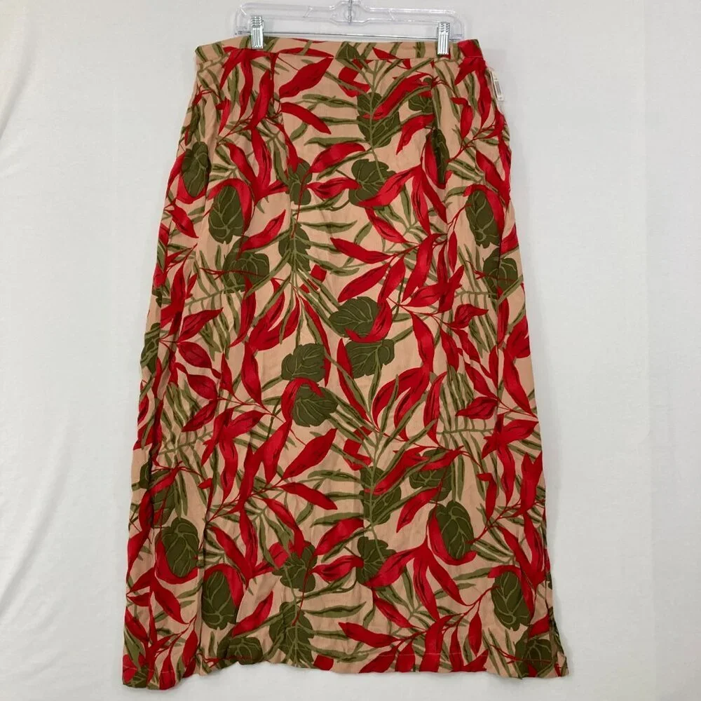 New‎ JM Collection by Jennifer Moore size 18W Colorful Floral Side Slit Skirt